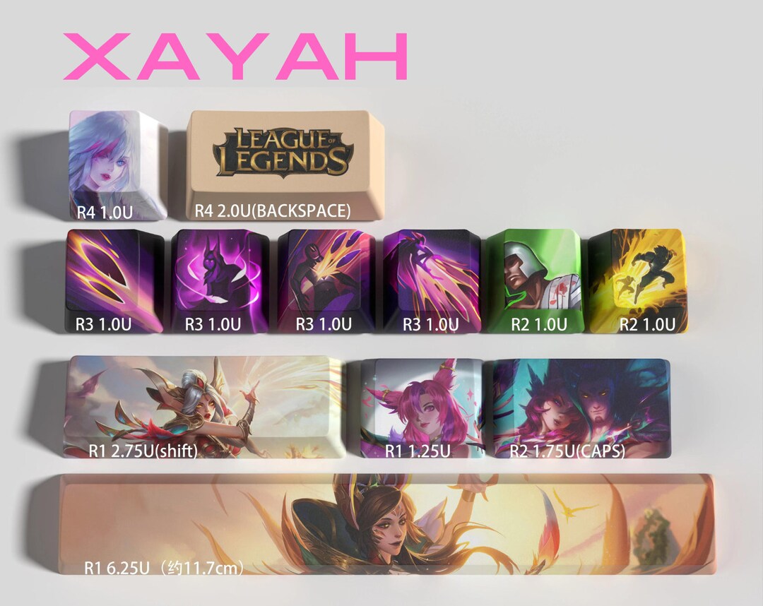 Custom Xayah League of Legends Keycaps Xayah Champion PBT - Etsy Israel