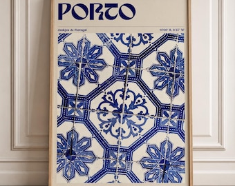 Porto Tile Wall Art Print – Portuguese Azulejos Poster, Portugal Decor