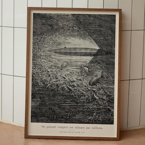 Nautilus Submarine Print: Jules Verne, 20,000 Leagues Under the Sea - Vintage Ocean Engraving