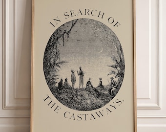 Jules Verne In Search of the Castaways Print – Vintage Adventure Book Wall Art