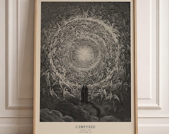 L'Empireo di Gustave Doré, Stampa di Dante Paradiso, Poster di arte celeste