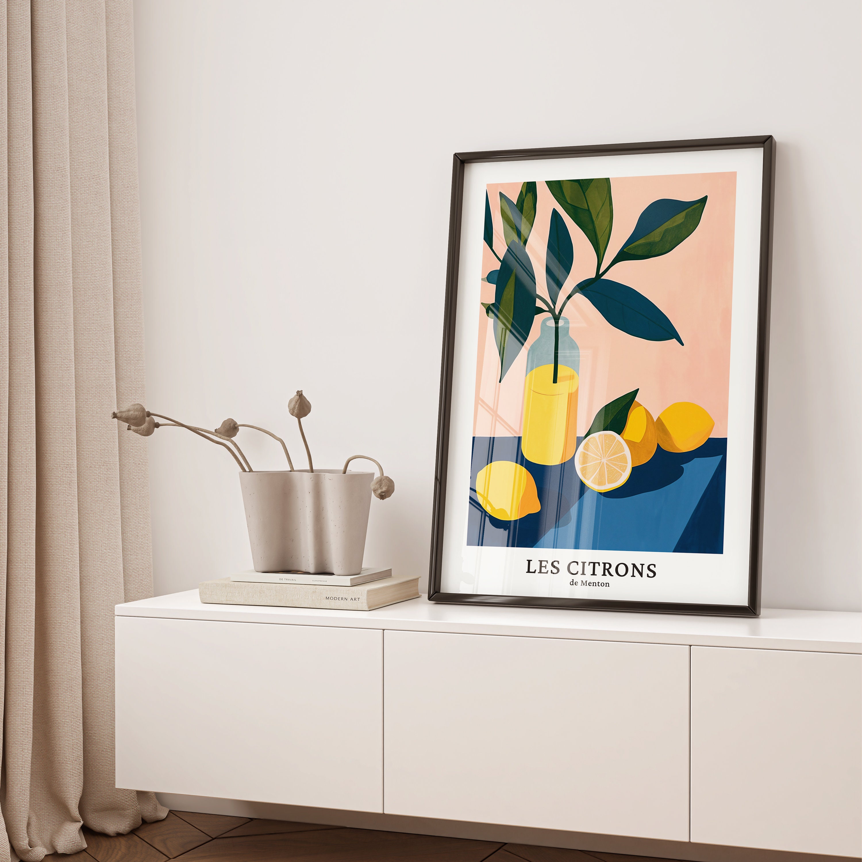 Les Citrons Wall Art French Vibes Lemon Fruit Poster, Dining Room Art ...