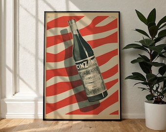 Vintage Cinzano Italian Aperitif Poster: Retro Bar Decor