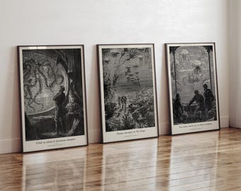 Jules Verne 20,000 Leagues Under the Sea Art Print Set