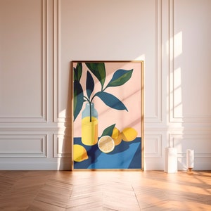 Les Citrons Wall Art French Vibes Lemon Fruit Poster, Dining Room Art ...