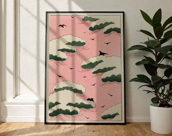 Pink Sky by Watanabe Seitei  – Japan Wall Art, japanese poster