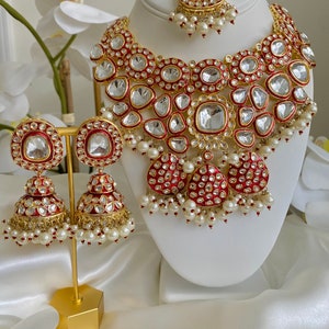 Kundan Necklace/ Earrings/ Kundan Jewellery/ Indian Jewelry/ Pakistani Jewelry/ Indian Bridal Jewelry/ Kundan Set/ Wedding/ Bridal Jewelry