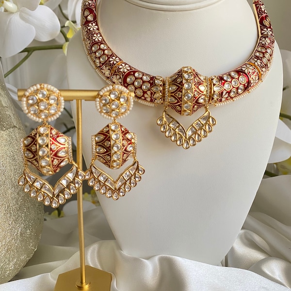 Kundan Jewellery| Choker| Traditional Jewelry| Earrings| Necklace| Wedding Jewelry| Engagement| Party wear|Pakistani Jewelry| Indian Jewelry