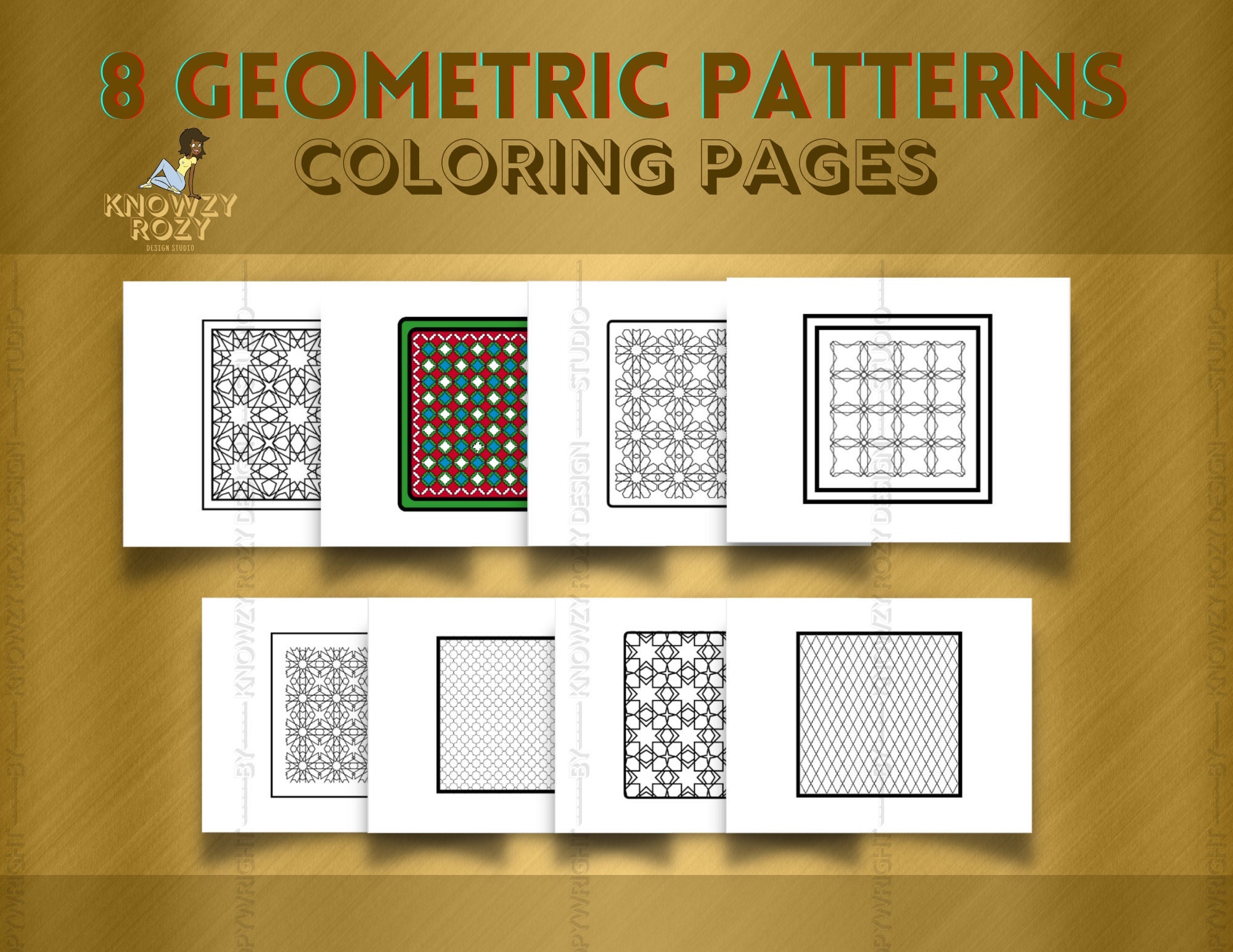Square Coloring Page - Etsy Sweden