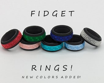 3D Printed Fidget Spinner Ring | Anxiety Ring | Available in 3 Styles | Customizable | For kids and adults | Free Case