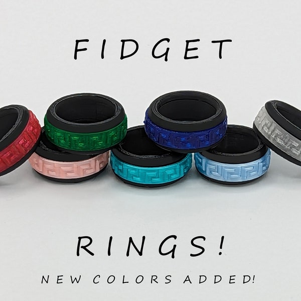 3D Printed Fidget Spinner Ring | Anxiety Ring | Available in 3 Styles | Customizable | For kids and adults | Free Case