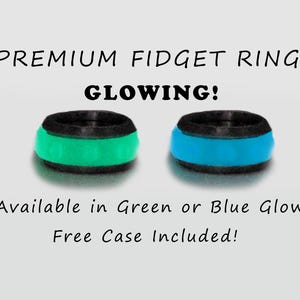 Glow in the Dark Fidget Ring: Customizable Spinner Ring with Free Case for Kids or Adults, Anxiety/Stress Relief