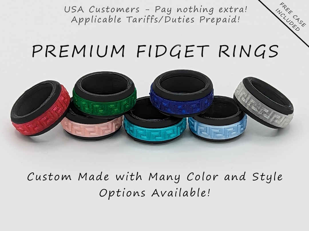 Unisize Fidget Rings Fidget Ring: Customizable Spinner Ring With Free Case for Kids or ...