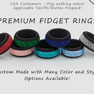 Fidget Ring: Customizable Spinner Ring with Free Case for Kids or Adults, Anxiety/Stress Relief