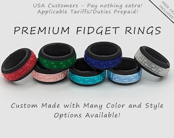 Fidget Ring: Customizable Spinner Ring with Free Case for Kids or Adults, Anxiety/Stress Relief