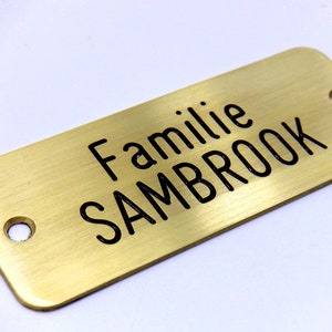 Brass Door Plaque, Personalized Mailbox Plate, Urn Plaques