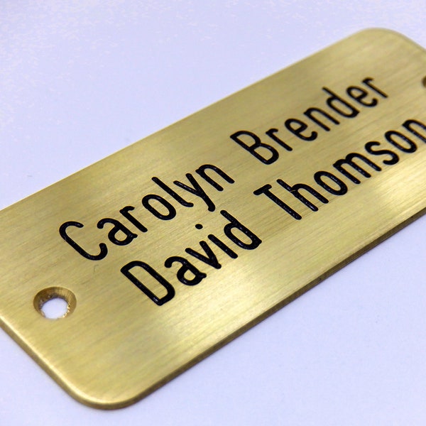 Brass Nameplate, House Plaques, Office Plaques, Address Plaque, Placa Dirección, Latón grabado en profundo, Placa oficina, Placa para buzón