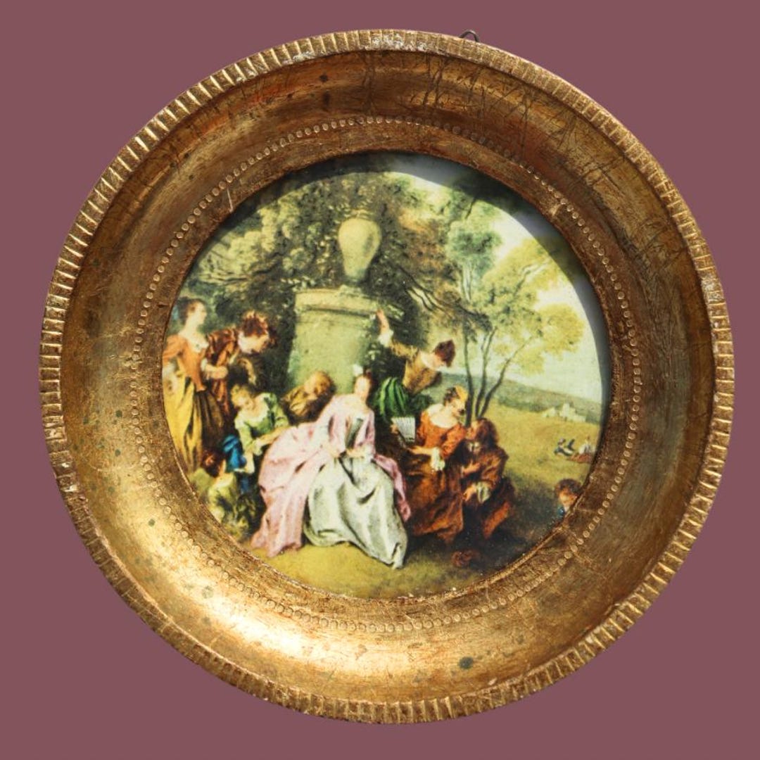 Florentine Wall Decor Art Round Vintage Gold Made in Italy - Etsy