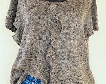Knitting Pattern: FRILLS FOREVER Shirt, top down worked raglan with a flounced edge - English & German