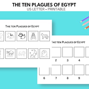 Actividad de la historia bíblica de las plagas de Egipto, lección de escuela dominical, juego de memoria de las diez plagas, actividad de la Pascua, actividad de secuencia