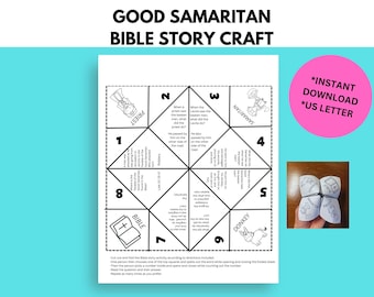 Good Samaritan Bible Story Activity, Sunday School Craft, Fortune Teller, Cootie Catcher, VBS activity, Christian Homeschool, Jesus Parable