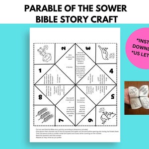 Attività di storia biblica sulla parabola del seminatore, lavoretto della scuola domenicale, cartomante, acchiappa-pidocchi, attività VBS, istruzione parentale cristiana