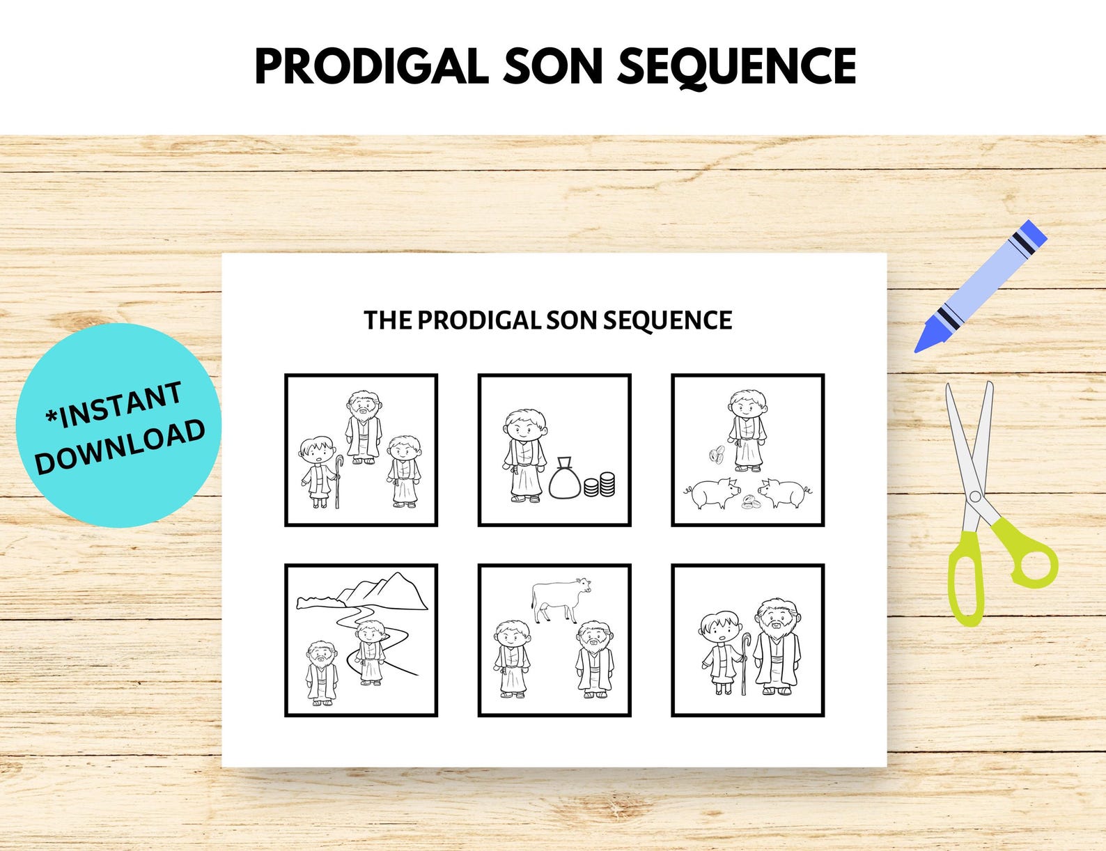 Prodigal Son Craft, Prodigal Son Bible Story, Sequence Activity, Sunday ...