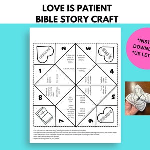 Liebe ist geduldig Sonntagsschulhandwerk, 1 Korinther 13 Bibelgeschichte, Wahrsagerin, Cootie Catcher, Liebe ist freundlich, VBS-Aktivität