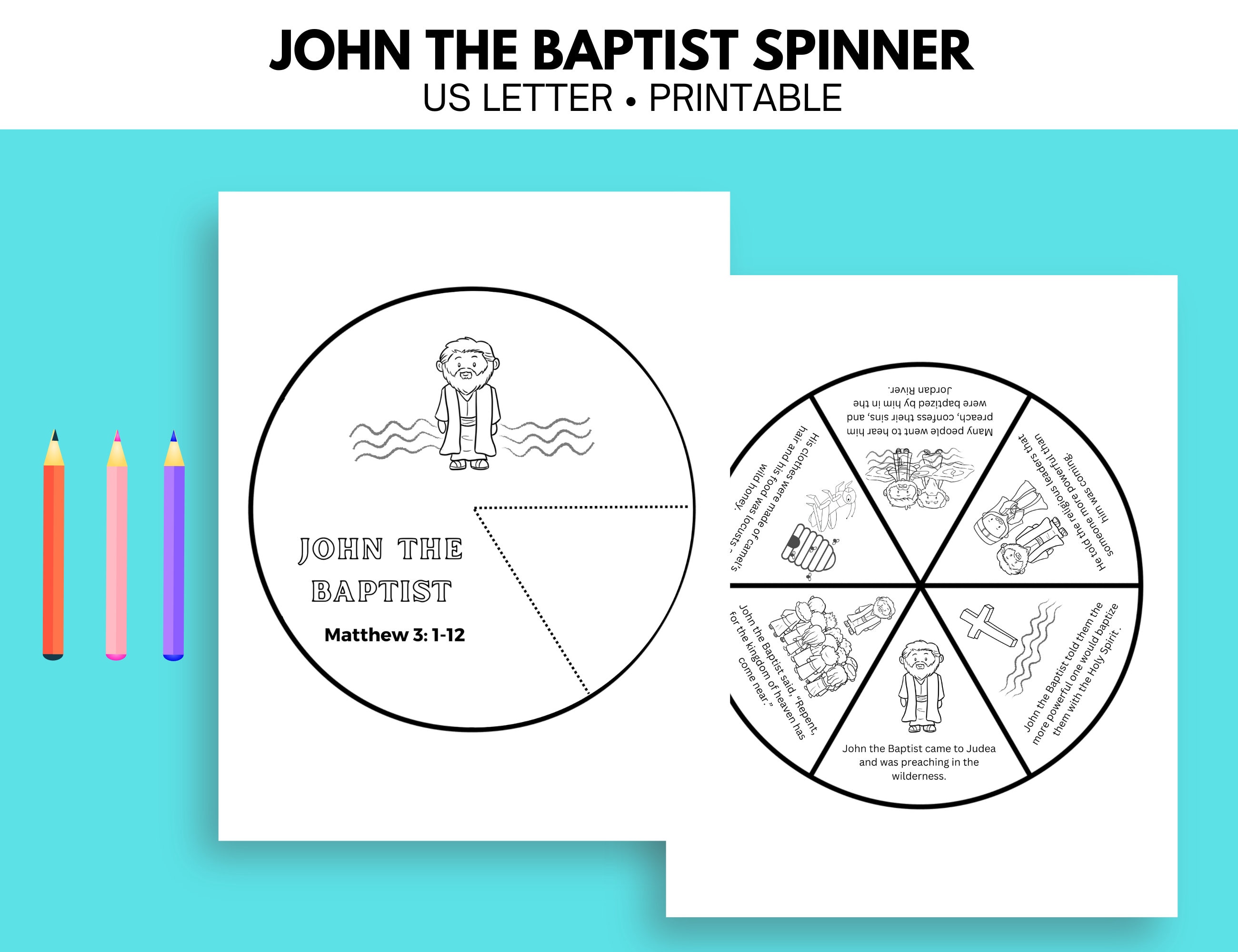 John the Baptist Bible Story Activity, Sunday School Craft, John the ...