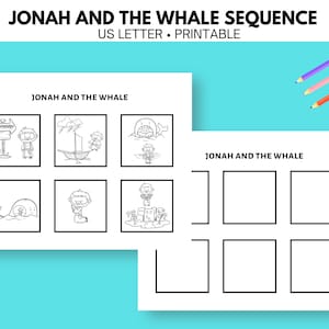 Jonah and the Whale Craft, Jonah and the Whale Bible Story, Sunday School Craft, Vacation Bible School, Printable Jonah and the Whale
