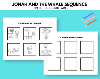 Jonah and the Whale Craft, Jonah and the Whale Bible Story, Sunday School Craft, Vacation Bible School, Printable Jonah and the Whale