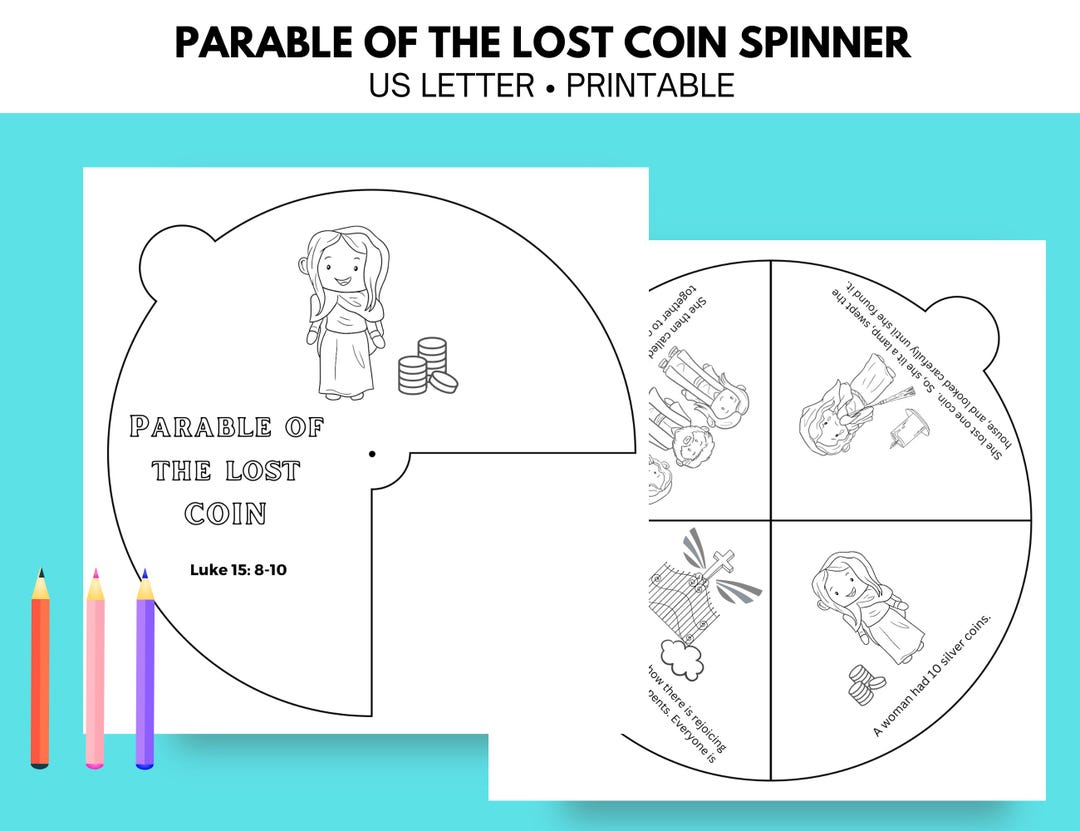Parable of the Lost Coin Spinner, Bible Story, Sunday School Craft ...