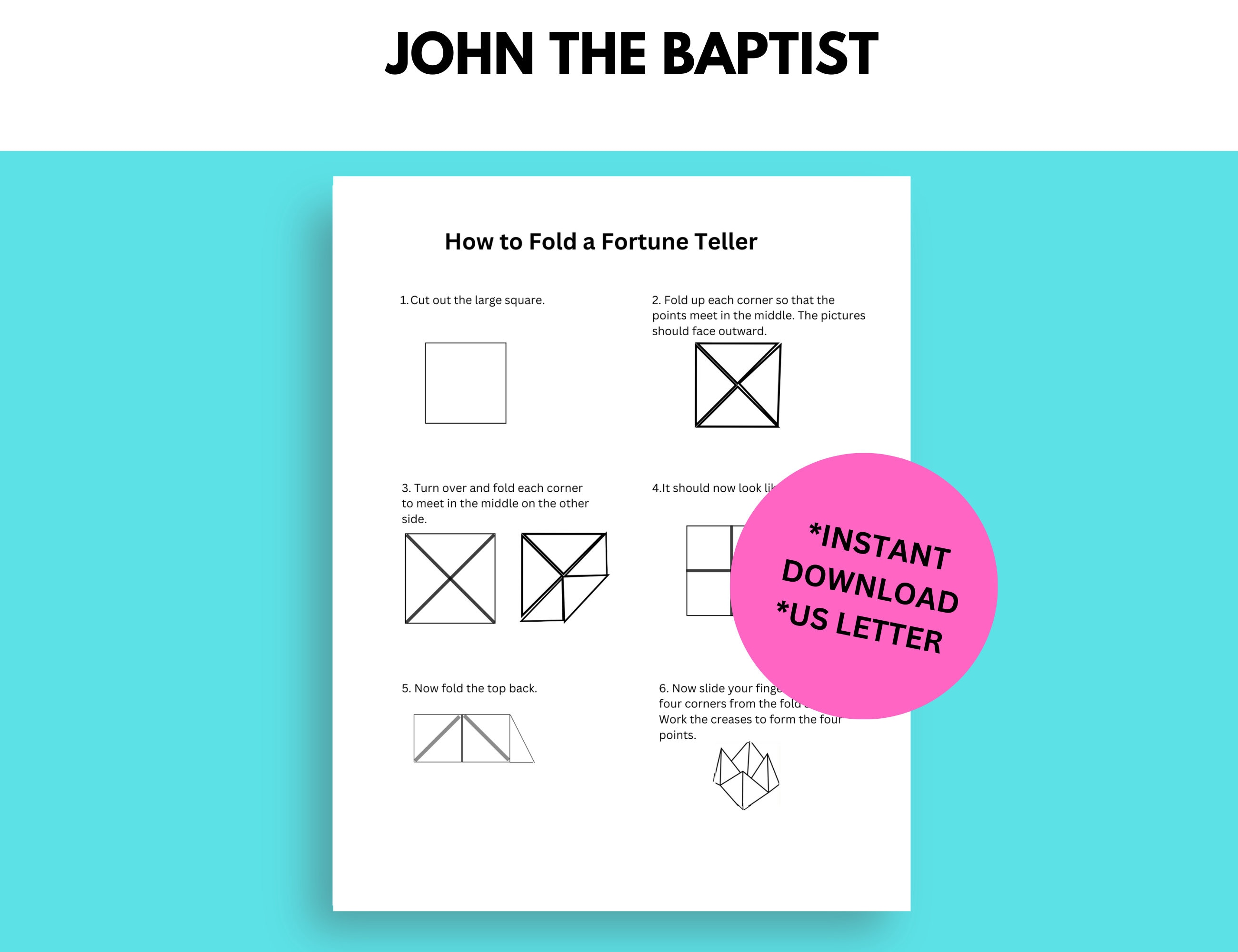 John the Baptist Bible Story Activity, Sunday School Craft, Fortune ...