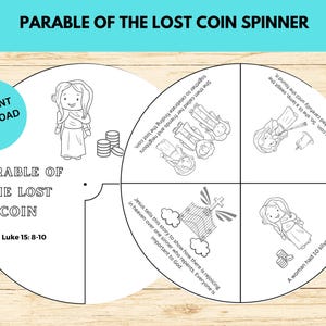 Parable of the Lost Coin Spinner, Bible Story, Sunday School Craft ...