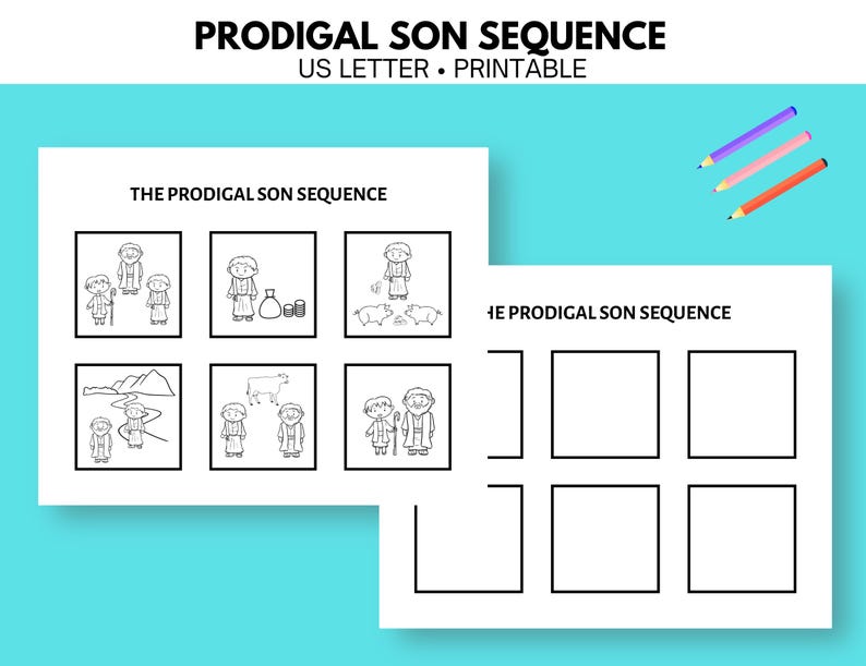 Prodigal Son Craft, Prodigal Son Bible Story, Sequence Activity, Sunday ...