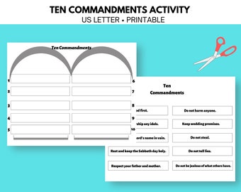 Ten Commandments Bible Story Activity, Ten Commandments Craft, Sunday School Craft