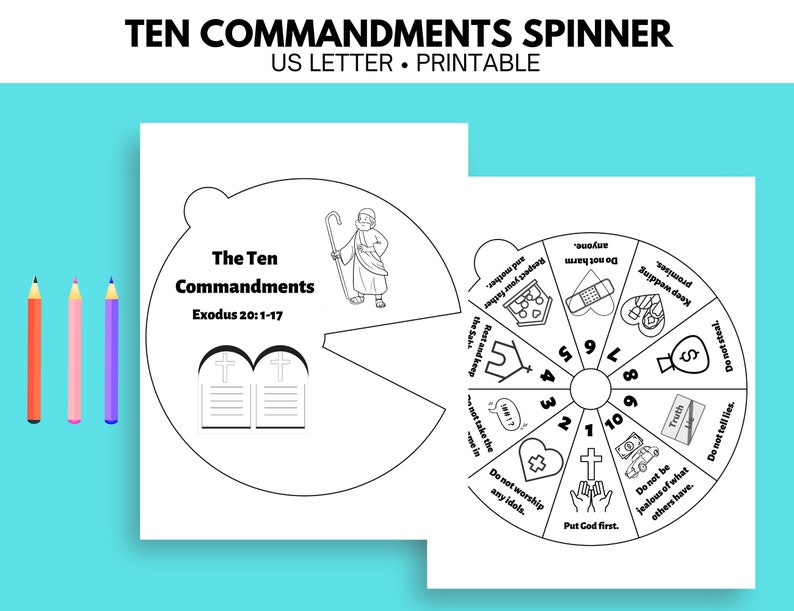 Ten Commandments Bible Story Activity, Sunday School Craft, Ten ...