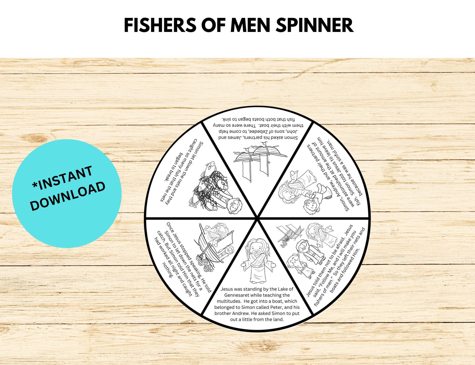 Fishers of Men Bible Story Activity, Sunday School Craft, Printable ...
