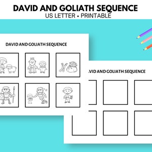 David and Goliath Craft, David and Goliath Bible Story, Sequence Activity, Sunday School craft, VBS activity, Printable David and Goliath