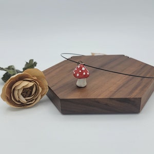 Ceramic Pendant Necklace for Women, Ceramic Jewelry, Pendant Necklace - Mushroom -  Necklace for Women