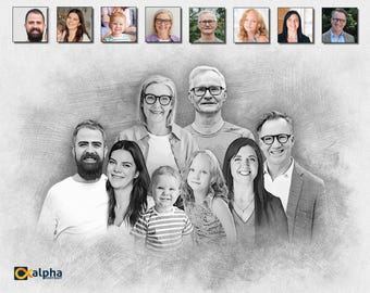 Custom Christmas Gift for Parents, Memorial Portrait for Deceased on Canvas, Gift for Loss of Loved One, Remembering Passed Away Loved One