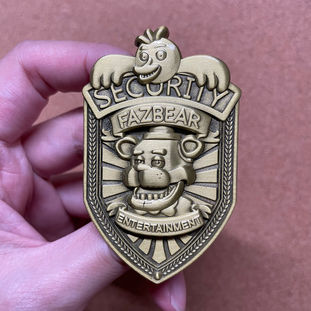Five Nights at Freddy's Security Cosplay Bronze Gold Badge, FNAF Pin ...