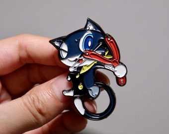 Mona Persona Hard Metal Enamel Pin badge, Persona Anime Cat Pin, P5 Japanese Anime Video Game Fans Gift Memorabilia