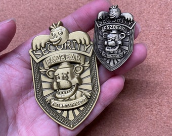 Cinco noches en Freddy's Security Hard Metal Esmalte Pin insignia, Pin, Recuerdos de regalo para fanáticos de videojuegos, Regalo de fandom