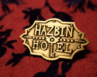 Hazbin Hotel Vintage Bronce Insignia Esmalte Pin, Fans Regalo Memorabilia, Fandom Cosplay Regalo