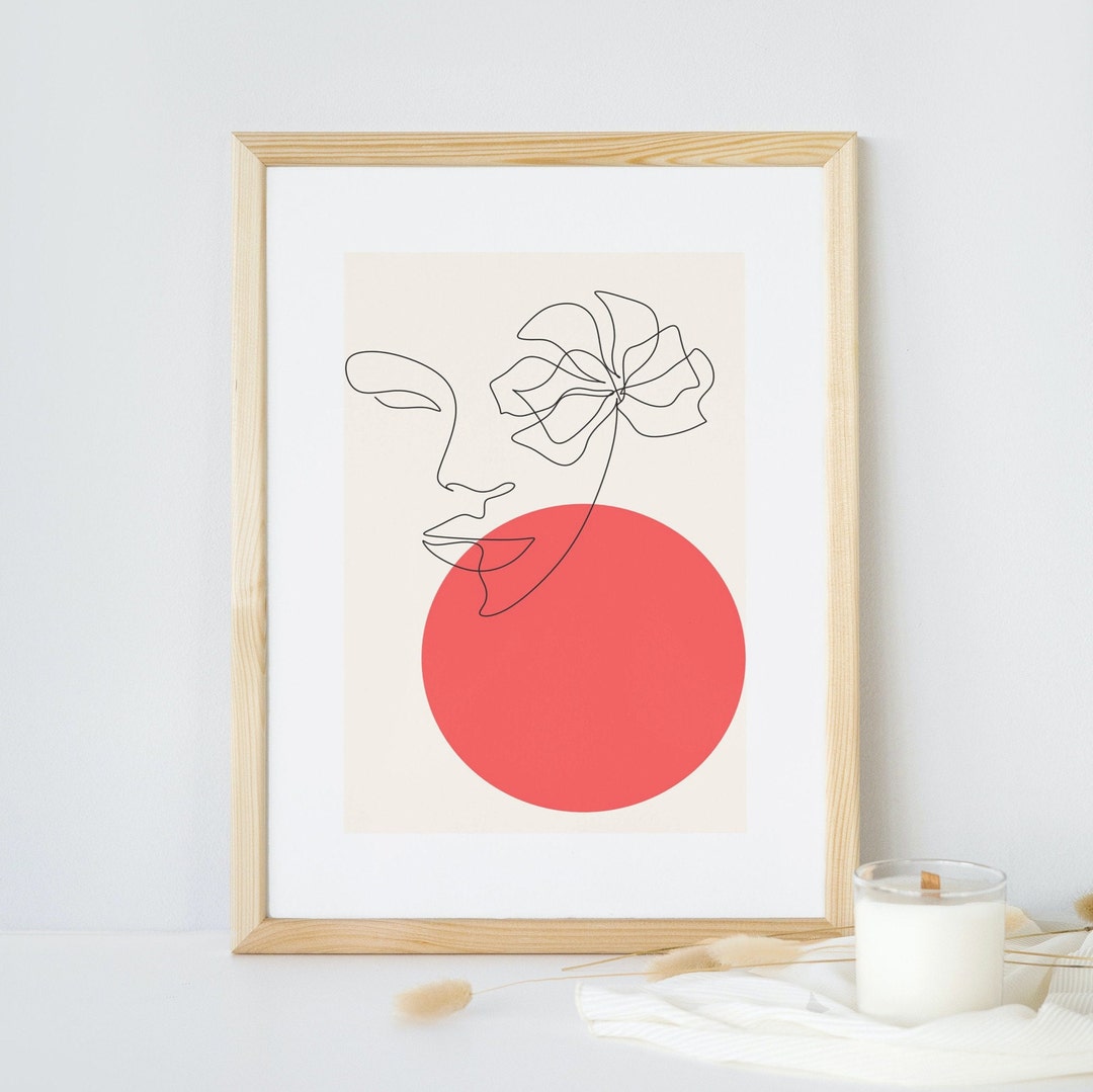 Minimalist Abstract Poster Pink Printable Wall Art Instant - Etsy