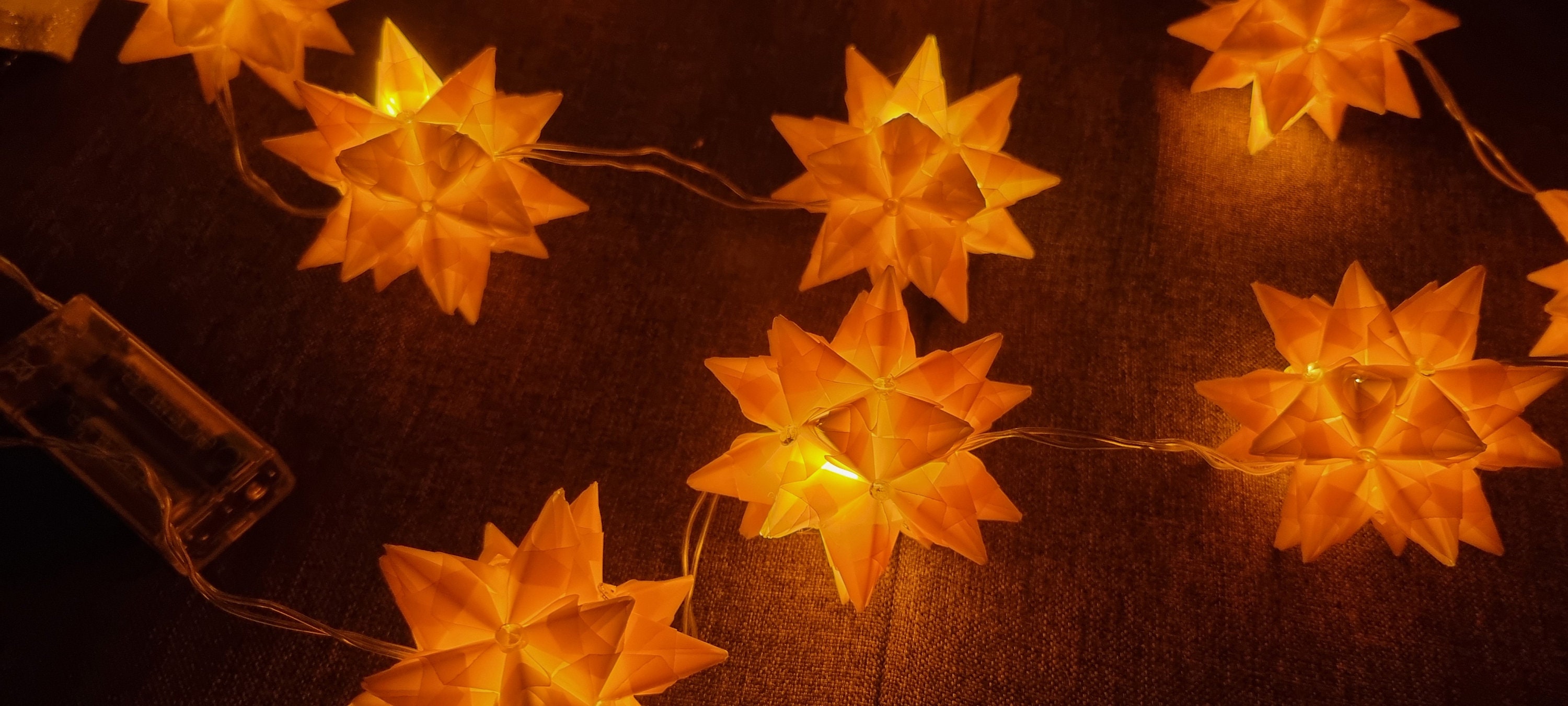 10ner BascettaStern Lichterkette in Gelb, mit LEDLicht, Sternenhimmel