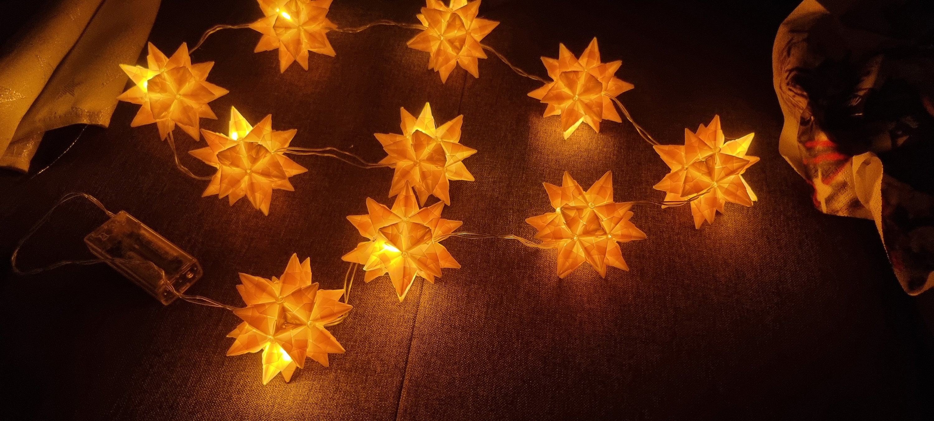 10ner BascettaStern Lichterkette in Gelb, mit LEDLicht, Sternenhimmel