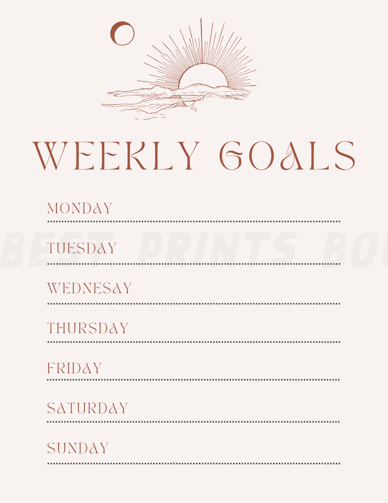 Planner Goals Calendars Digital Download Bundle Etsy