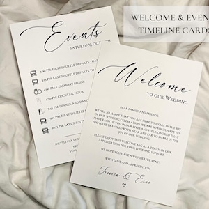 Itinerarios personalizados para bodas de destino, impresos y enviados, cronograma de eventos personalizado y carta de bienvenida, fin de semana de boda de destino
